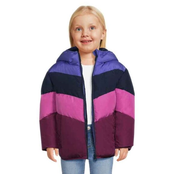 EUC Swiss Tech Baby and Toddler Girls Puffer Jacket with Hood SIZE 5T - Picture 1 of 5